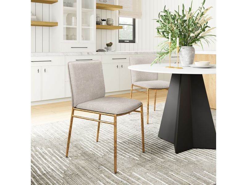 Nordvest Dining Chair Beige & Gold 2