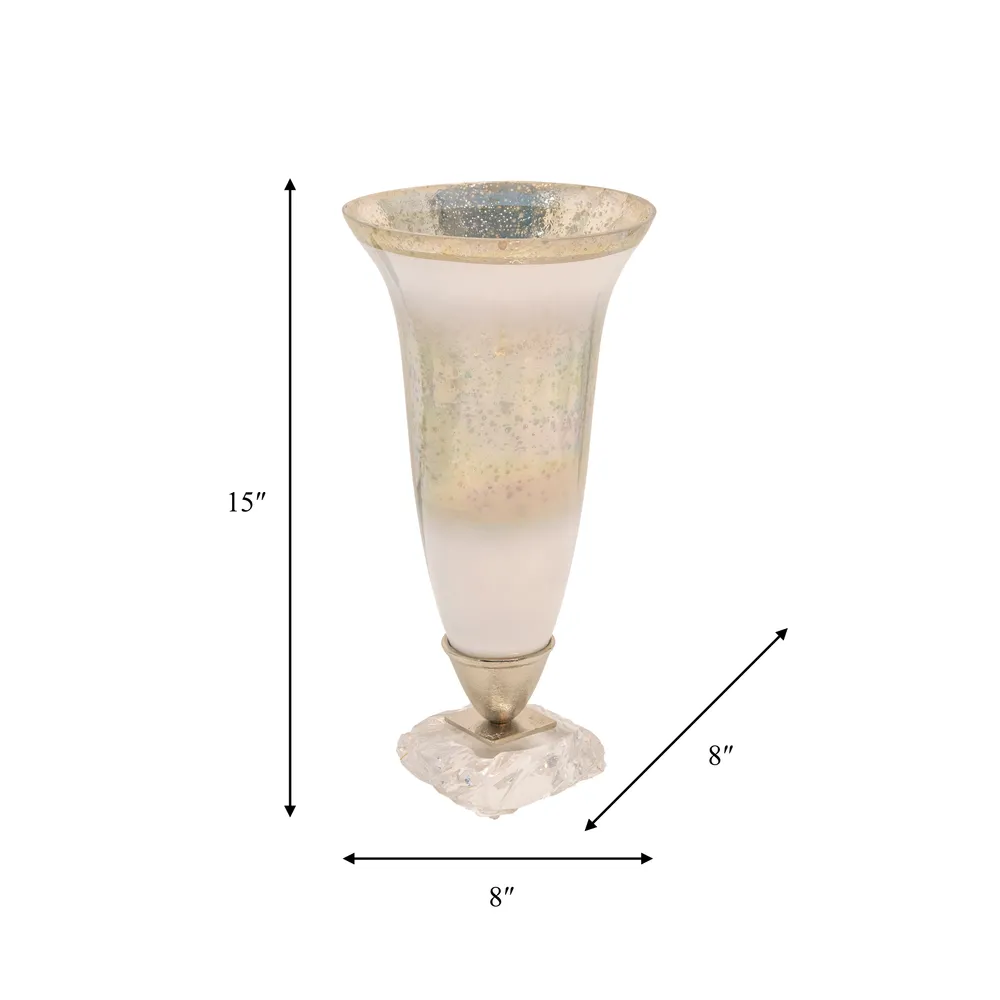 DAMIENVIEW SILVER GLASS VASE 15 (IN)