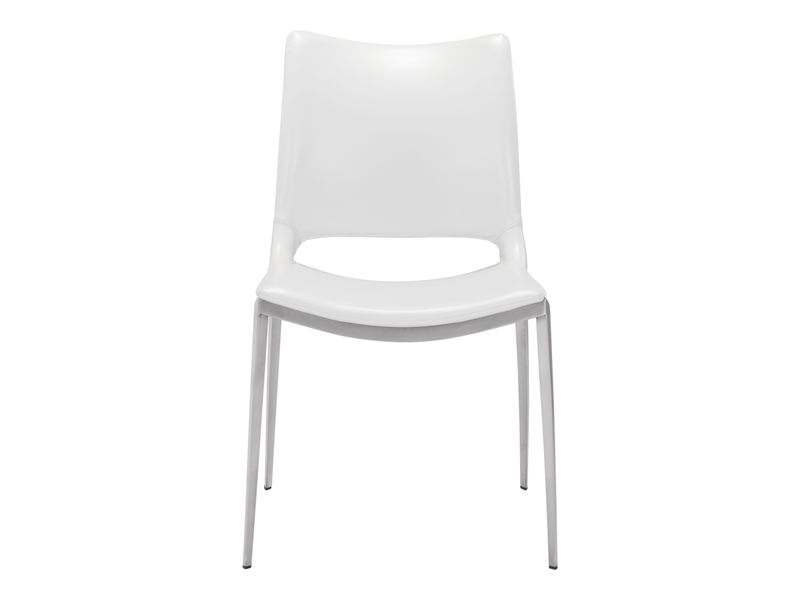 Ace Dining Chair White & Silver 4