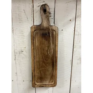 Dark Wood Chopping Tray 15x5x0.5in 4
