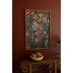 Framed Floral on Printed Paper 2
