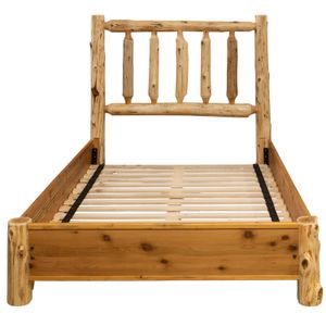 Cedar Log Traditional Bed with Dimensional Cedar Rail System - King - Vintage 4
