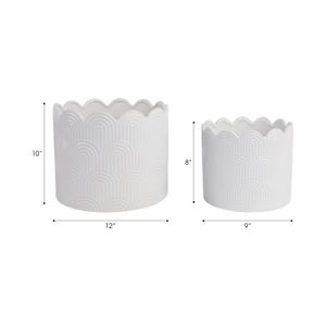 MORGANWIND SET OF 2 WHITE PLANTER 10 (IN) 8
