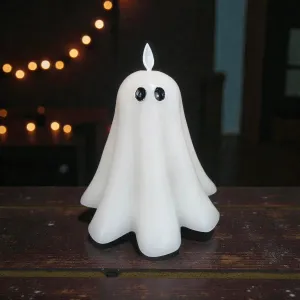 Ghost with Feet, Moving Flame LED Candle 5.3x5in 2