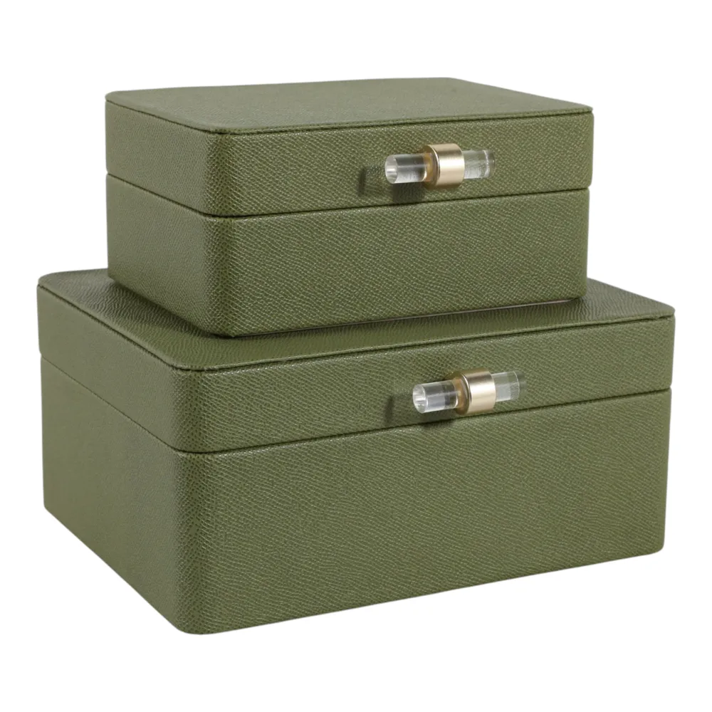 EVERTONPORT SET OF 2 GREEN BOXES 4 (IN)