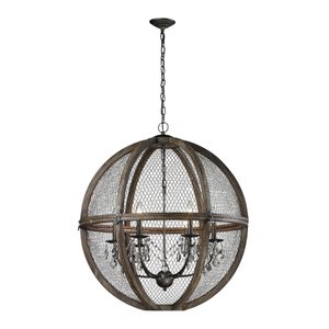 Renaissance Invention 30'' Wide 6-Light Chandelier - Weathered Zinc 5