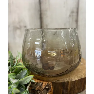 Two Toned Smallokey Bubble Vase 6.5x5in