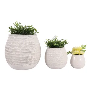 HILTONCLIFF SET OF 3 IVORY PLANTER 10 (IN) 3