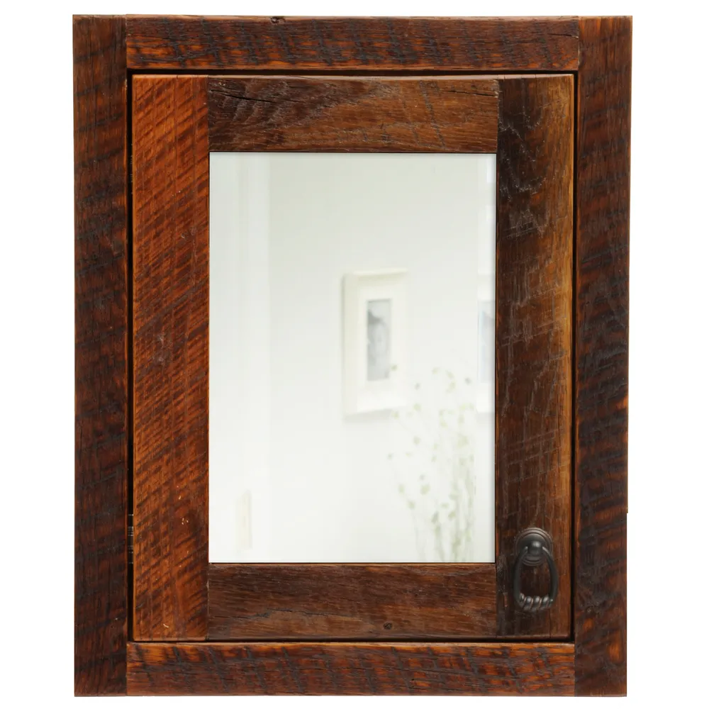 Barnwood Inset Medicine Cabinet - Hinged Left