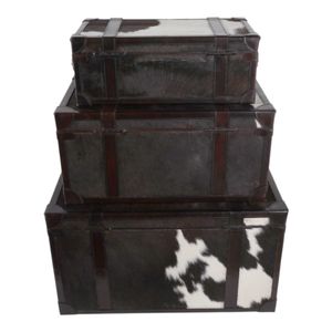 DECLANMOOR SET OF 3 BLACK TRUNK 15 (IN) 8