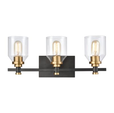 Cambria 20″ Wide 3-Light Vanity Light - Matte Black