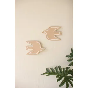 Set of 2 Clay Birds Wall Decor 1