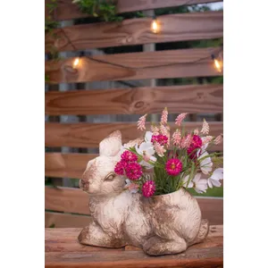 Faux Concrete Rabbit Planter 7
