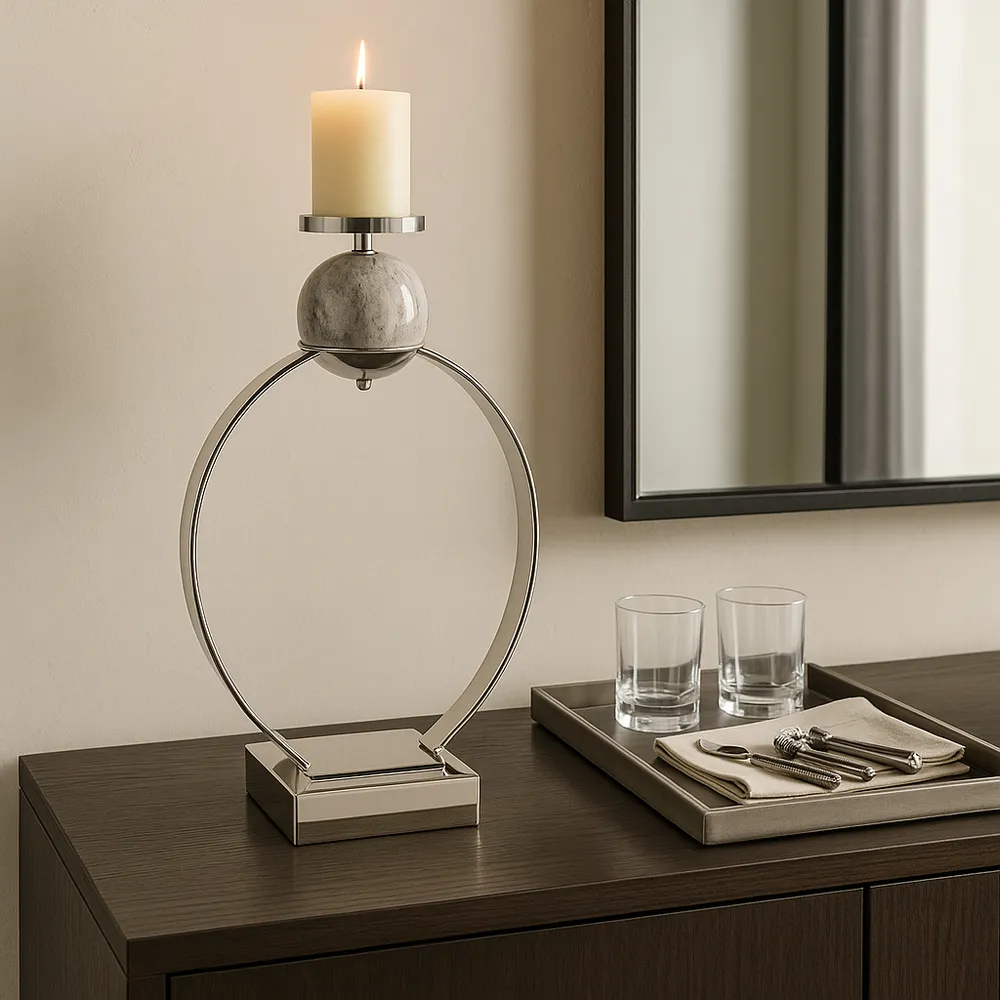 GRAYDONDALE SILVER CANDLE HOLDER 26 (IN)