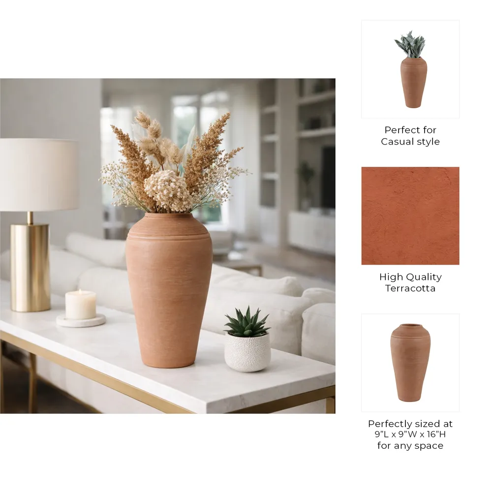 CANTONLAND BROWN VASE 16 (IN)