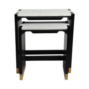 KELSEYWAY SET OF 2 BLACK TABLE 24 (IN) 6