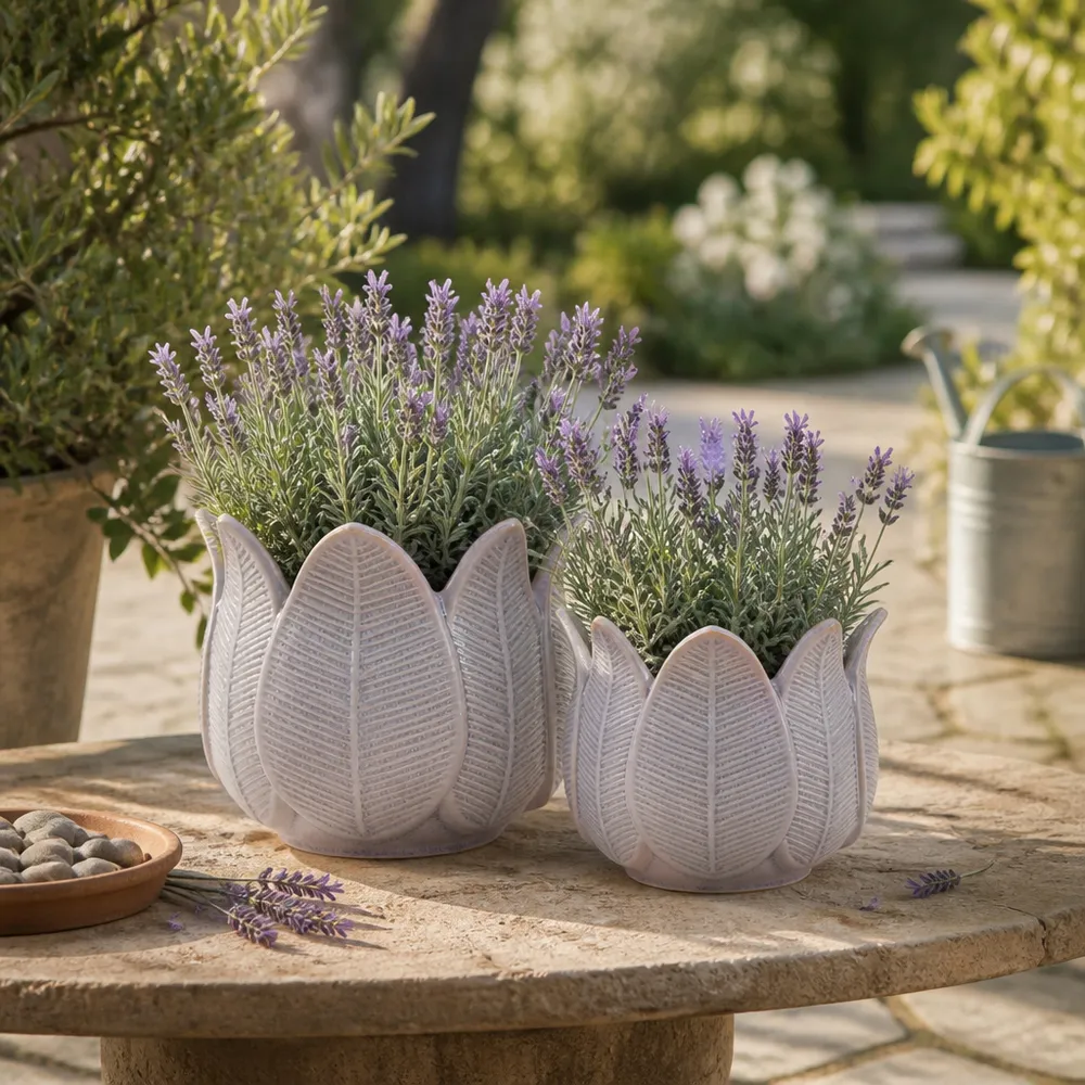 BRADYRIDGE SET OF 2 PURPLE PLANTER 7 (IN)