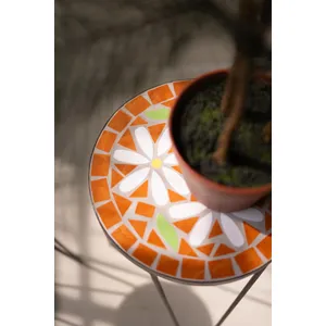 Set of 3 Nesting Mosaic Tile Tables with Metal Bases 5