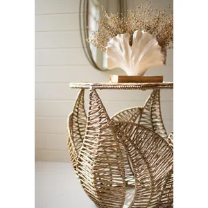 Fern Detail Seagrass Side Table 2