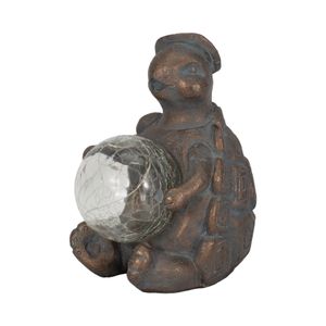7" TURTLE WITH SOLAR ORB, ANTIQUE COPPER 4