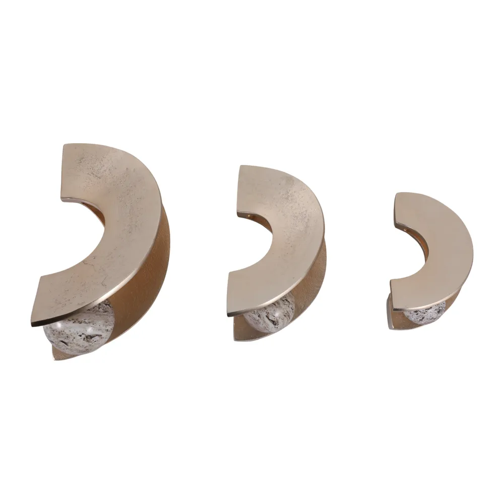 PRESTONWOOD SET OF 3 SILVER WALL SCULPTURES 13 (IN)