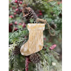 Striated Stocking Ornament 5x3in 1
