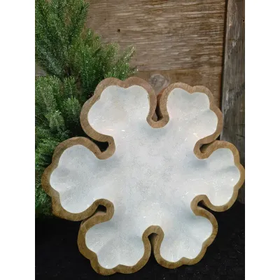 Glitzy Snowflake Tray 12in