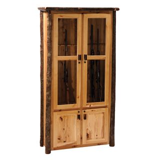 Hickory Log Eight Gun Cabinet - Natural