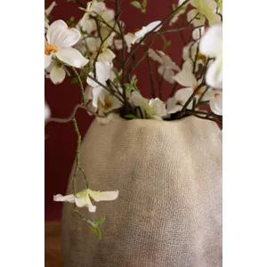 Tall Stone Composite Scalloped Vase 4
