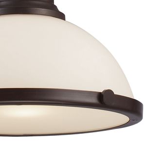 Chadwick 13'' Wide 1-Light Pendant - Oiled Bronze with White 3