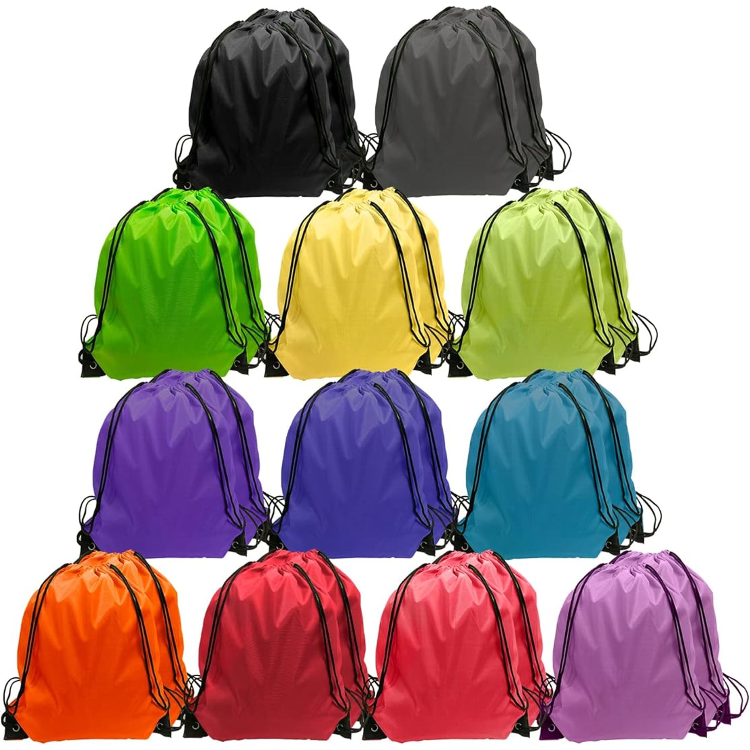 NYLON DRAWSTRING BACKPACK - ASST SOLIDS