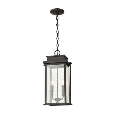 Braddock 10″ Wide 2-Light Outdoor Pendant - Architectural Bronze
