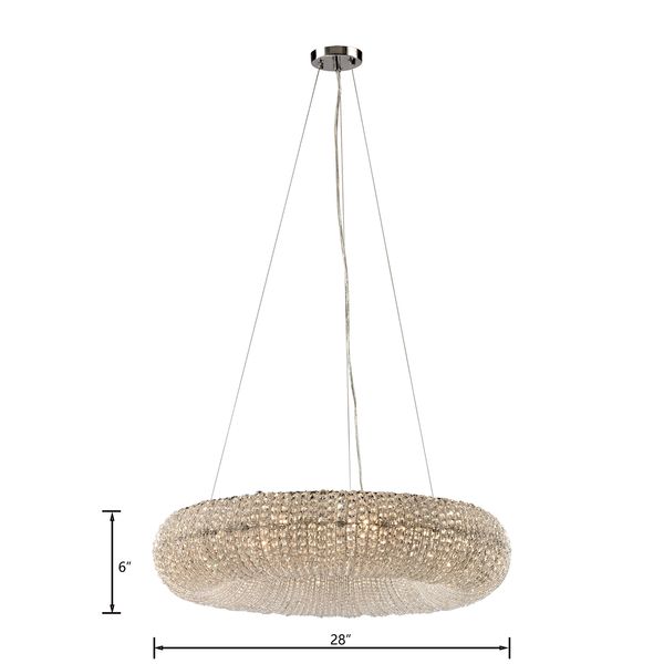 Crystal Ring 28'' Wide 10-Light Chandelier - Polished Chrome
