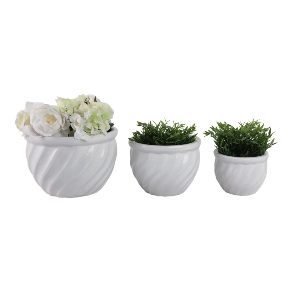 RAYMONDHAVEN SET OF 3 WHITE PLANTER 9 (IN)