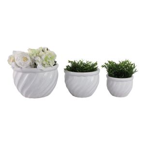 RAYMONDHAVEN SET OF 3 WHITE PLANTER 9 (IN) 3