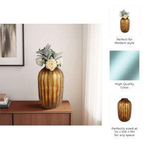 HOUSTONCREST BROWN GLASS VASE 19 (IN) 11