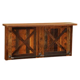 Barnwood 7-foot Bar with Sink Cabinet - Artisan Top - Refrigerator Opening on Left