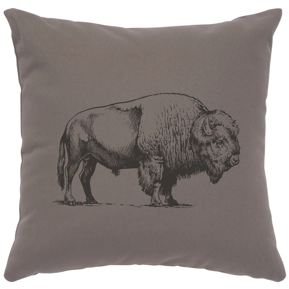 Image Pillow - Buffalo - Cotton Chrome