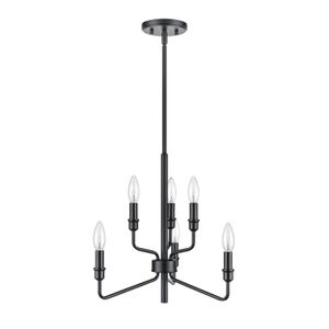 Saginaw 18'' Wide 6-Light Chandelier - Matte Black 2