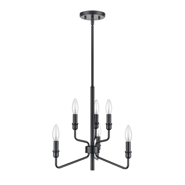 Saginaw 18'' Wide 6-Light Chandelier - Matte Black