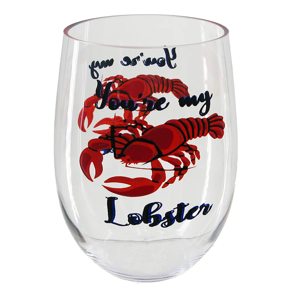 20OZ STEMLESS WINE GLASS W/LOBSTER