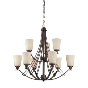 Wright 33'' Wide 9-Light Chandelier - Espresso 1