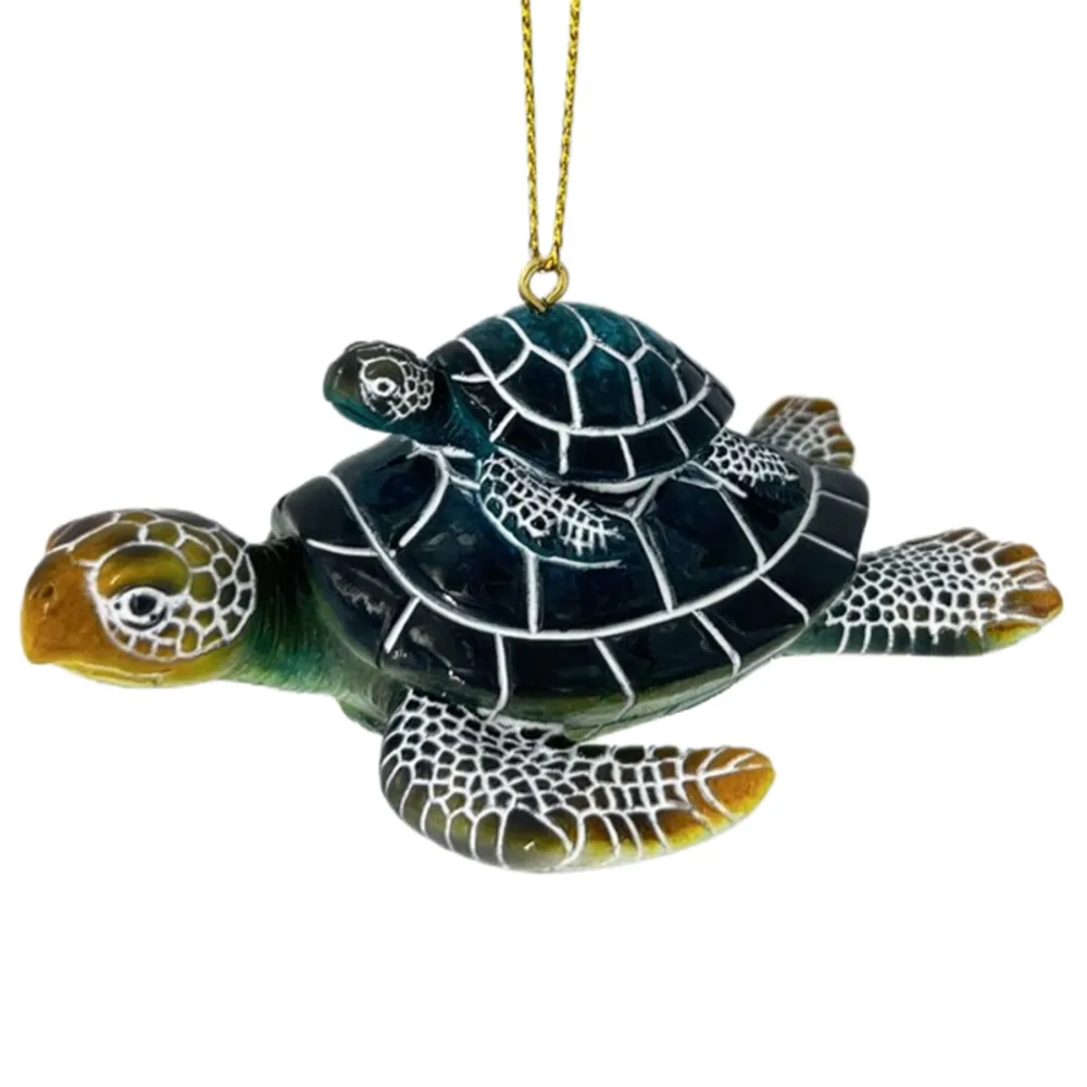 3-3/4" MOTHER AND BABY TURTLE ORNAMENT
