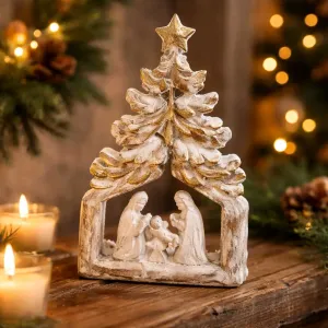 Golden Tree Nativty 8.1x5.3in 1