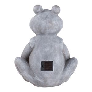 13X10" SITTING FROG WITH SOLAR FLOWERS, GREY MULTI 5