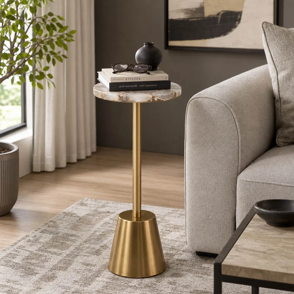 FENTONFORD GOLD ACCENT TABLE 25 (IN)