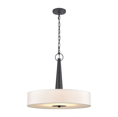 Leo 22″ Wide 4-Light Pendant - Matte Black
