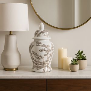 BARTONRUN WHITE CHINOISERIE 15 (IN) 12