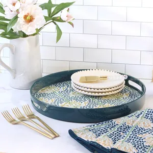 Meadow Round Lacquer Serving Tray 3