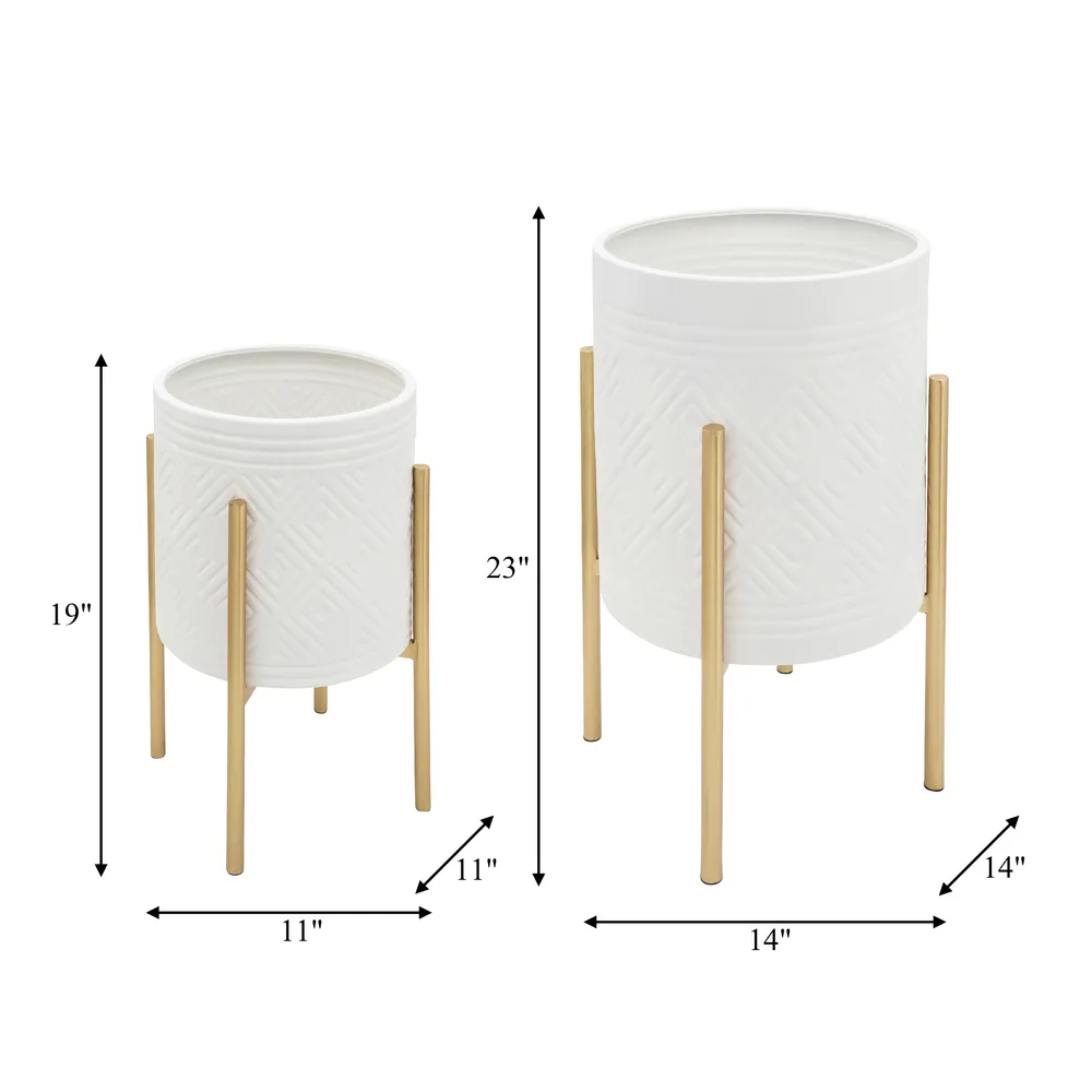 HAYFORDTON SET OF 2 WHITE PLANTER 23 (IN)